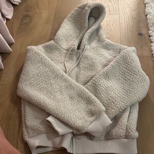 Splendid Cream Sherpa Hoodie Sweater